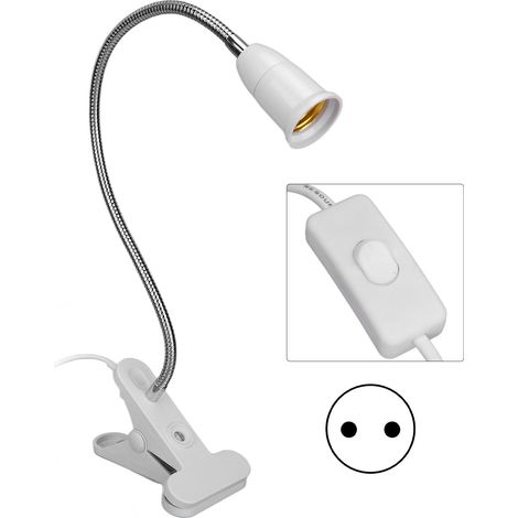 Support de lampe à pince réglable avec douille LED E27, 110V-250V, prise UE (1/5)