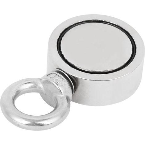 Aimant de sauvetage en eaux profondes, double face, anneau simple, charge maximale 80 kg (176 lb), D48 3 (1/5)