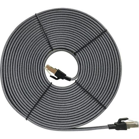 Cat Câble Ethernet 20M40Gbps 2000Mhz et s Gigabit Rj45 STP Blindé Internet Réseau Lan Patch pour Modem Routeur Ordinateur TV PC 20m 8 (1/5)