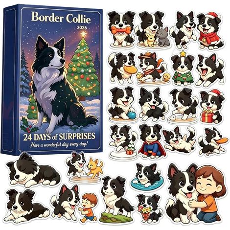 Hunde-Adventskalender Mini 2D Acryl-Hunde-Ornamente (1/5)