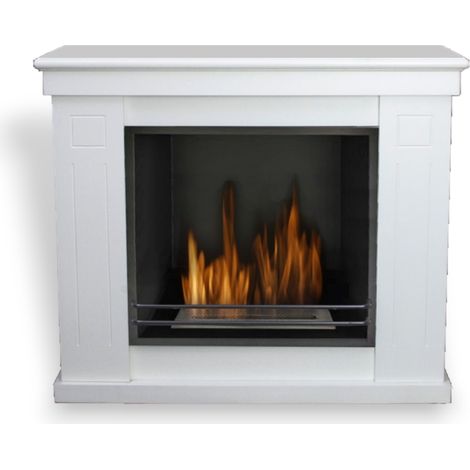 Camino Decorativo Ecologico a Bioetanolo in legno Top di Gamma Elegant da 3 Kw/h L98xP32xH83 Cm