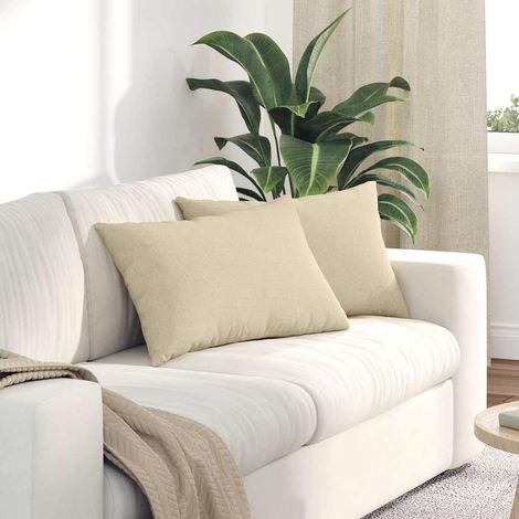 Sofakissen 2 pcs Creme 60 x 40 cm Stoff