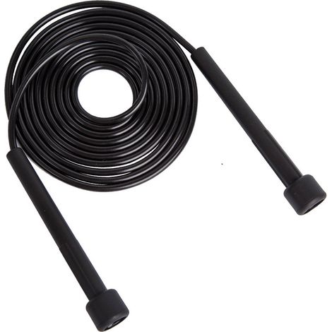 Corde à sauter de fitness (noire, 2,8 m), corde à sauter de fitness pour adultes, hommes, femmes et enfants - Poignée antidérapante - Fitness (1/5)