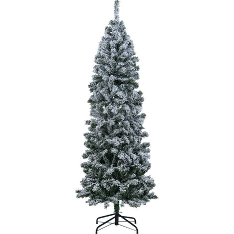 Sapin de Noël blanc artificiel 180 cm en PVC avec 533 branches enneigées et 260 LED à 8 modes pour salon bureau et entrée