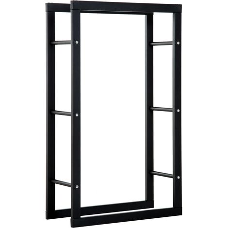 Porte-bûches étagère RHEANE noir (1/5)