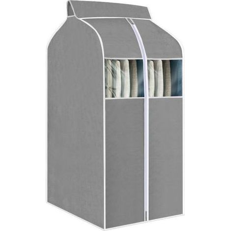1pc 60 x 48 x 100, Grey Hanging Garment Bag, Clear PVC Dustproof Clothes Rack Cover for Coats, Jackets, Dresses (1/4)