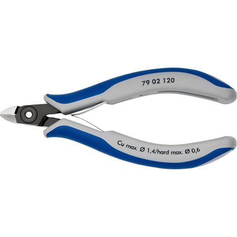 KNIPEX 79 02 120 Alicates de precisión de corte diagonal para electrónica con mangos multicomponentes Barnizados 120 mm