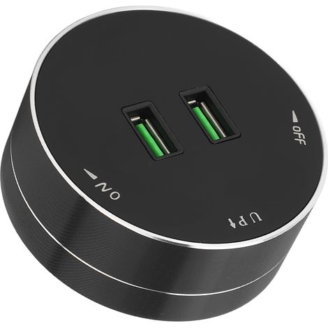 Runde kabellose Dual-USB-Steckdosenleiste mit Kontrollleuchte, 110–250 V Steckdose (1/5)
