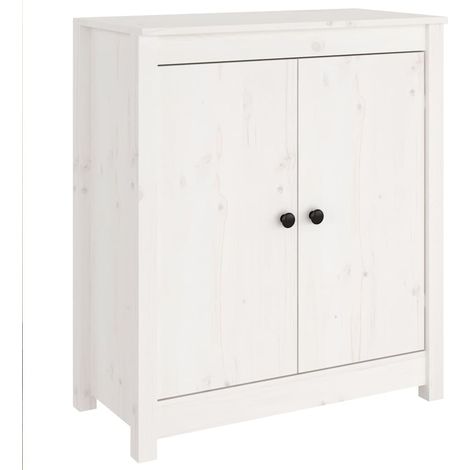 Sideboard/Anrichte/Buffet Weiß 70x35x80 cm Massivholz Kiefer LXWW792016 (1/5)
