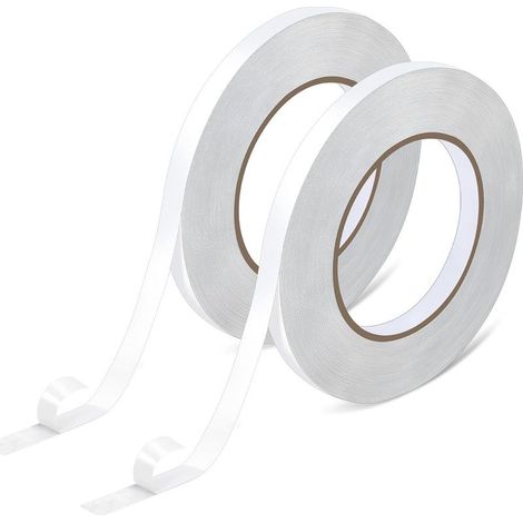 Ruban Adhésif Double Face Extra Fort, Double Face Fixer Sans Percer Nano Tape Fin pour Scrapbooking Moquettes Adhesif Mural Décorations Photo Enveloppes Bricolage (10mm x 50m x 2 Rouleau) (1/5)