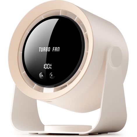 Ventilateur de bureau USB avec écran LED et batterie longue durée, 100 vitesses, inclinaison de la tête réglable à 90°, puissant ventilateur de bureau 3 en 1 pour chambre, cuisine, bureau, maison (1/5)