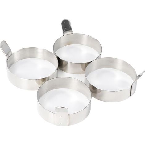 Lot de 2 moules à œufs ronds pour œufs au plat parfaits, muffins anglais, cuisson ronde avec poignée (1/5)