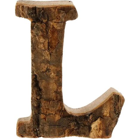 Lettres en bois peintes à la main, numéros de porte, lettre L (1/5)