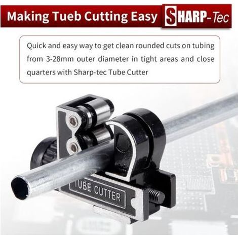 Coupe-tube réglable de 3 à 28 mm avec corps en alliage d'aluminium, mini outil de coupe de tuyaux en cuivre pour plomberie (1/4)