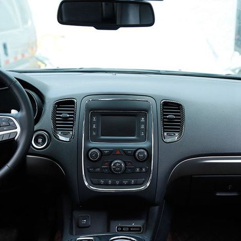 4 colors: Carbon fiber texture Material: ABS Center console air vent trim Car interior accessories. (1/5)