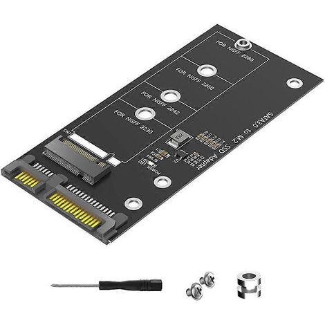 Carte adaptatrice M.2 vers SATA, convertisseur SSD M.2 NGFF vers SATA clé B pour SSD NGFF M.2 2280, 2260, 2242 et 2230 (1/5)