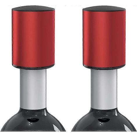 Bouchons à vin (lot de 2, rouges) : bouchons sous vide pour bouteilles de vin, étanches, préservent la fraîcheur du vin, faciles à utiliser, cadeaux parfaits pour les amateurs de vin.-AquaForge (1/4)