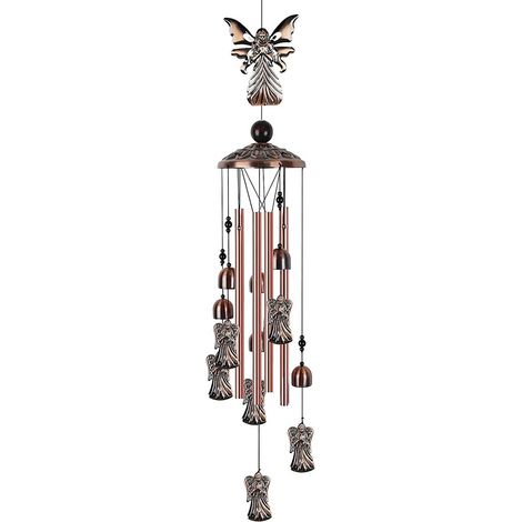 Cloche À Vent - 4 Tubes En Aluminium - Son Harmonieux - Décoration Extérieure Et Intérieure - Lot De 1 (1/5)