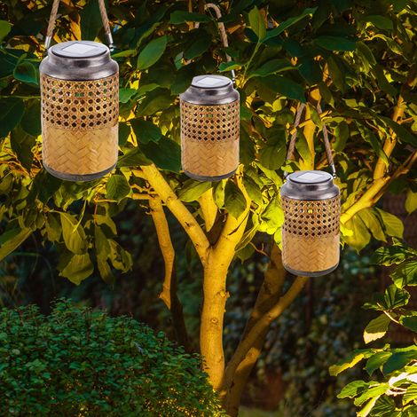 Lanterna solare da esterno Lanterna solare da esterno Boho decorativa Lanterna solare per giardino esterno, sospesa, LED, DxH 12 x 16 cm, set da 3