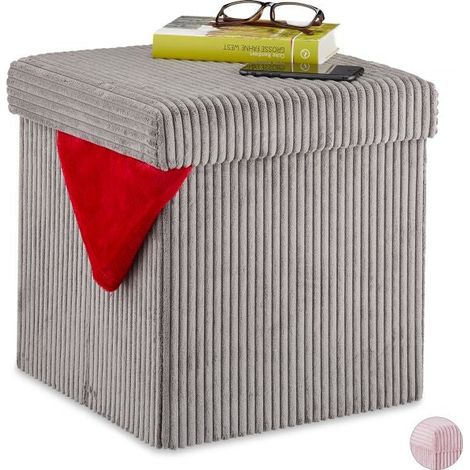 Sedile cube pieghevole in velluto (1/5)