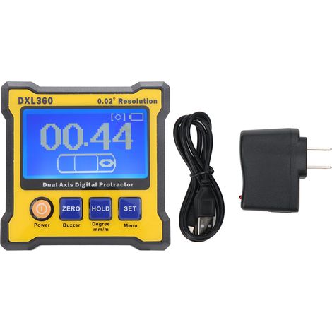 Rapporteur numérique double axe sans aimant, outil manuel XDL360, affichage digital, prise US 100-240V, mesure d'angle précise pour bricolage et professionnel (1/5)