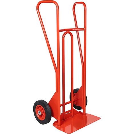Transportkarre aus Stahl mit geschlossenen Griffen und feststehender Schürze – Tragkraft max. 250 kg – Gummiräder - 810210020 (1/2)