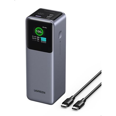 Batterie Externe 25000mAh Power Bank Charge Rapide USB C PD3.1 140W 3 Ports Chargeur Portable PC Écran TFT Compatible avec 17 16 15 14 25 24 A56 A16 MacBook iPad