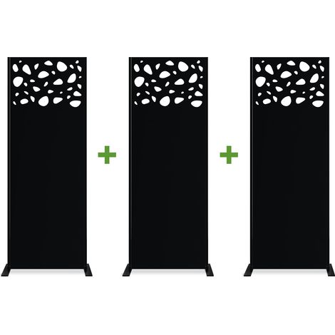 Set mit 3 dekorativen Paneelen SUNNY Schwarz H.160cm Mustern auf der Oberseite (1/5)