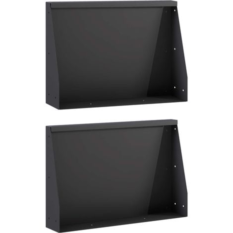 vidaXL Muro de Contención 2 uds. 60 x 12 x 50 cm Acero Negro (1/2)