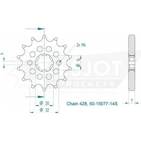 Esjot - Pignon - 428 - 14 dents Made in Germany