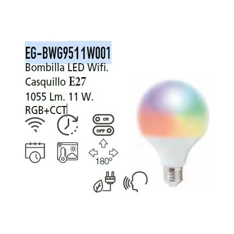 BOMBILA WIFI G95 11W 1055LM RGB+CCT ENERGEEKS EG-BWG9511W001 (1/4)