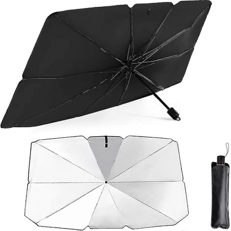 Pare-soleil pare-brise voiture pliable rotatif 360°, tige flexible, protection UV/chaleur, compatible SUV et fourgonnettes (1/5)