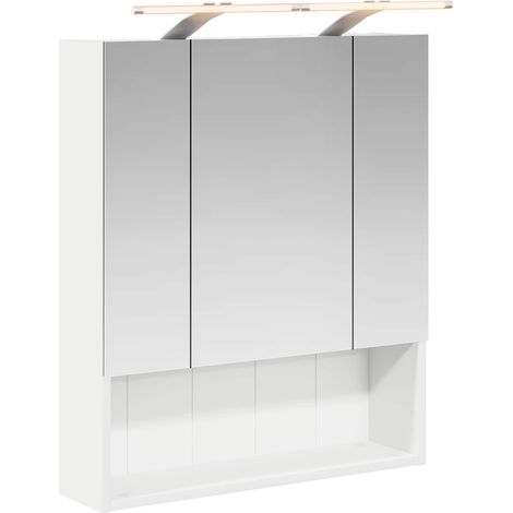 Maison Exclusive - Badezimmerspiegelschrank Weiß 60 x 14.5 x 70 c