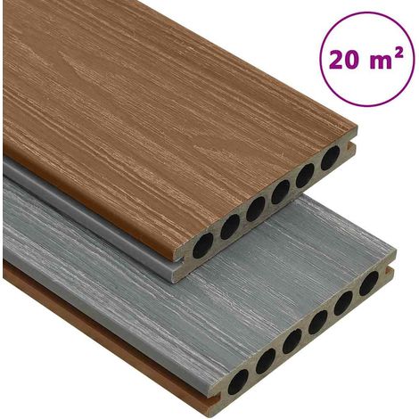 vidaXL Panneaux de terrasse et accessoires WPC Marron/gris 20 m² 4 m (1/5)