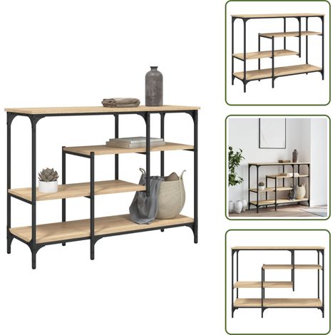 The Living Store Konsolentisch mit Ablagen Sonoma-Eiche 100x35x75 cm - Holzwerkstoff (1/5)