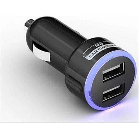 Kfz-Ladegerät – Universal – 2 USB-Anschlüsse – Schwarz – Zigarettenanzünder – LED
