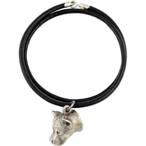 Collier pour chien American Staffordshire Terrier (Amstaff, Amstaf) - pendentif plaqué argent, bijou unique de la marque Art-Dog, idéal pour les amoureux des chiens. (1/5)
