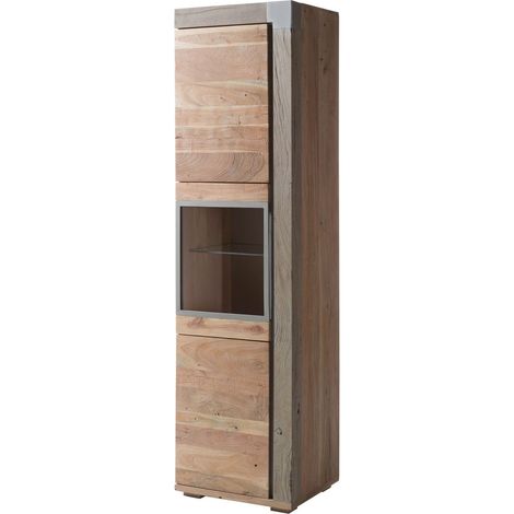 vetrina in legno di acacia 55x45x204 naturale laccato AMSTERDAM 120