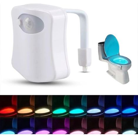 Dos luces LED para inodoro,iluminación interior,luces LED,16 colores,luz nocturna especial para el baño (1/4)