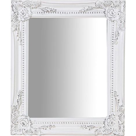 Biscottini – Miroir suspendu 27x4x32 cm – Finition antique blanche – Installation horizontale ou verticale – Pour espaces modernes - L27xPR4xH32 (1/5)