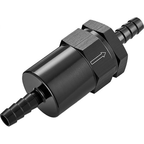 EVIL ENERGY 3/8"-Inline-Kraftstofffilter mit Widerhaken, aus 30 Mikron starkem schwarzem Aluminium, für Pkw (1/5)