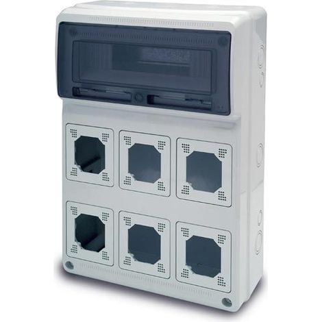 Quadro vuoto flangiato, 506x330x150mm, 16 moduli, 6 prese - Rosi 18.3002 (1/5)