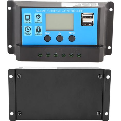 PWM 12V 24V Dual-USB-Solarpanel-Laderegler mit LCD-Anzeige, 10A (YJSS-10A)