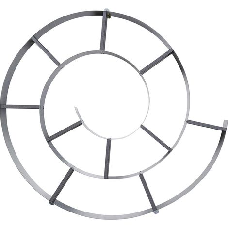 Kare Design scaffale da parete Snail, libreria, argento/grigio, 74x82x13cm, forma chiocciola, acciaio vernicato a polvere