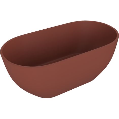 Baignoire autoportante REDUTA, marbre coulé 150x75x58cm, Marron mat (1/3)