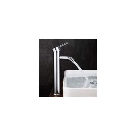 Grifo mezclador de lavabo alto – Acabado cromado electrolítico – Latón macizo – Ahorro de agua de hasta un 30 % – Fácil instalación