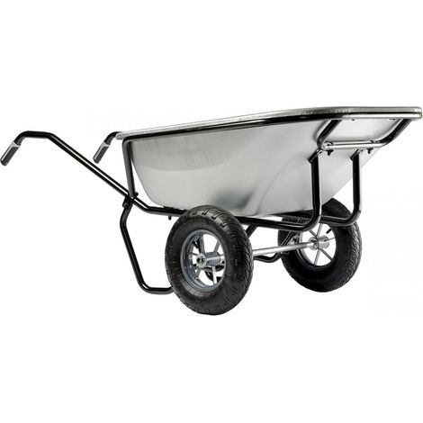 Haemmerlin – Brouette de jardin 230L – Charge utile 300Kg – 2 roues gonflées 400mm – Caisse galvanisée 1,5mm – Châssis tube peint (1/8)