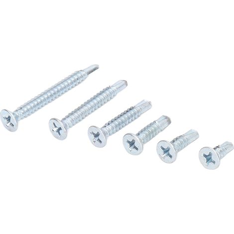 160 vis autoperceuses pour bois, acier carbone zincé bleu, tête fraisée Phillips M4.2 - Lot de 160 (1/5)