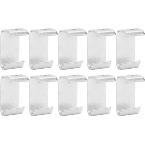 Lot de 10 crochets en acier en forme de C, galvanisé, antirouille et anticorrosion, pour suspension au plafond, filetage M10. (1/5)