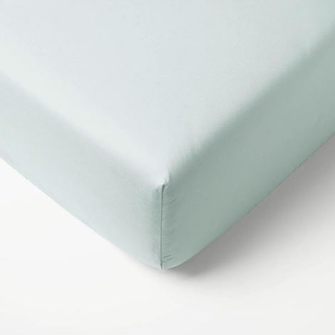 Drap-housse jersey bébé 100% coton Vert d'eau 40x80x13 cm (1/3)